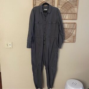 Outerknown Jumpsuit Coveralls Gray Cotton Linen Blend Women's Sz XL
